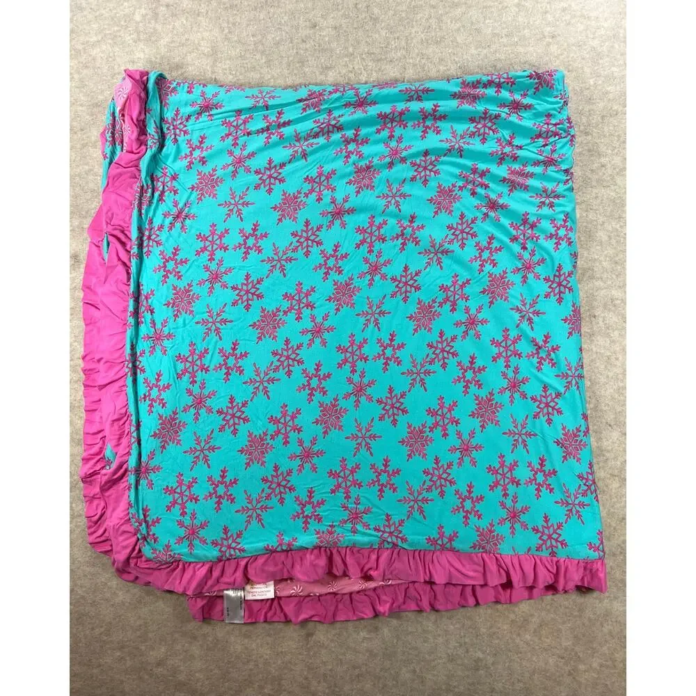 Posh Peanut Queen of Snowflakes Ruffled Luxe Patoo Bamboo Blanket 60x60